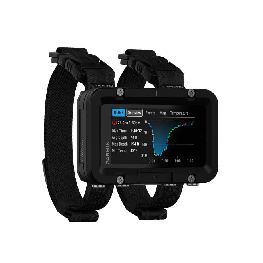 Garmin Descent X50i Front Right Depth History View at Saguaro Scuba